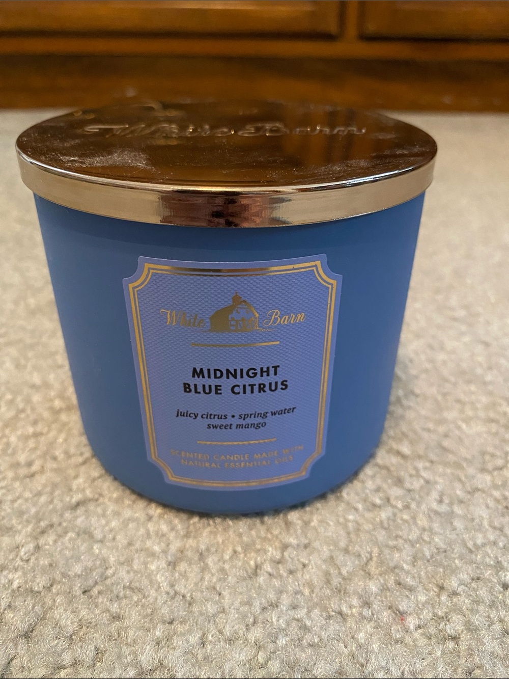 White Barn Midnight Blue Citrus 3-Wick Scented Candle